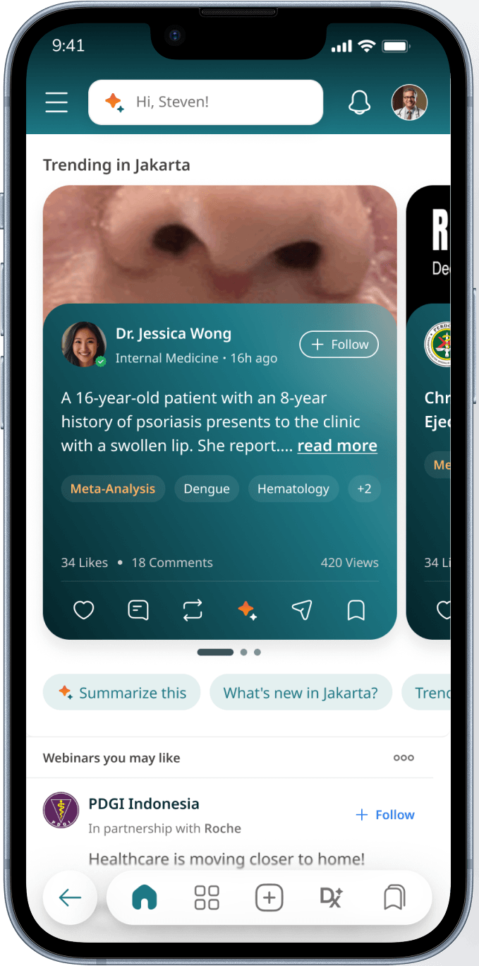 Docquity app on iPhone